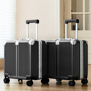 Valise à roulettes Yongsheng en aluminium, 18 pouces, couleur graphite, avec serrure à combinaison, roues universelles, pour voyages d'affaires - Product Image 2