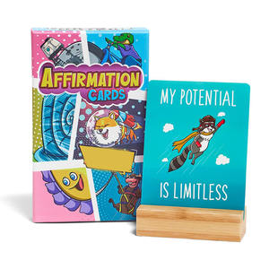 Cartes d'affirmation écologiques personnalisées Bulk Daily <span class=keywords><strong>Positive</strong></span> Inspirational Messages Deck for Kids Glossy Paper Logo Box Packing - Product Image 2