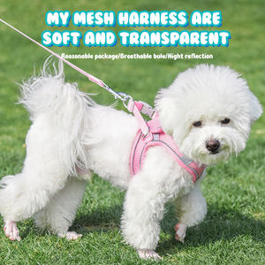 Coleira de malha para cachorros, coleira de peitoral leve para cães, colete de malha reflexivo, trajes legais e confortáveis para gatos, verão - Product Image 6