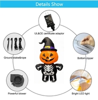 Luces LED Integradas para Exteriores, Decoraciones Duraderas para Fiestas de Halloween para Adultos, Calabaza Inflable de Poliéster, Sombrero de Bruja