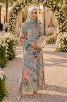 Robe longue ample de luxe à imprimé floral brodé de sequins pour les vacances, le Ramadan, les réunions, ODM, Abaya en polyester