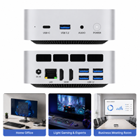Mini Computer AMD Ryzen 5 Win11 Linux System DDR5 2.5G LAN USB4 All in One Small Desktop PC for Home Business Gaming