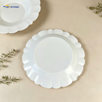 Vaisselle en verre opale classique, durable, réutilisable et éco-responsable, avec bord coupé, résistante à la chaleur, assiettes et bols à soupe portables, vente en gros