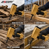 ASCOTT NP50-C2 Extracteur de clous pneumatique, décloucheur, pistolet à air comprimé pour le recyclage des palettes en bois 0,5-0,8 MPa