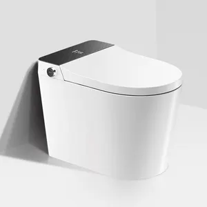 Intelligent Porcelain Floor Mounted Siphon Jet Flushing Toilet Bathroom Automatic Ceramic 1 Piece Siphon Smart Toilet