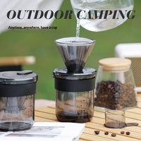 Kit de café portable 3-en-1 de style japonais avec balance, en plastique épaissi, pour infusion manuelle, tasse de voyage, design moderne et minimaliste