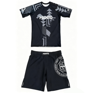 Conjunto Deportivo Personalizado de MMA para <span class=keywords><strong>Muay</strong></span> <span class=keywords><strong>Thai</strong></span>, Camiseta y Pantalones Cortos para Entrenamiento de Artes Marciales, Venta al Por Mayor - Product Image 2