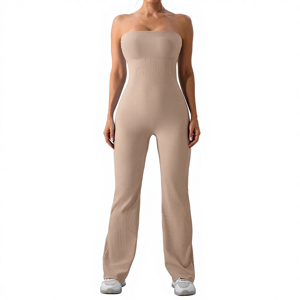 Slim Fit Beautiful Back Hip Lifting Jumpsuit Women Tight Tube Top for Yoga Dance Sports