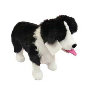 Realistic Border Collie Dog Animal Stool Child Sofat Plush Toys Stuffed Animals Cute Gifts Dog Plush Puppy Dog