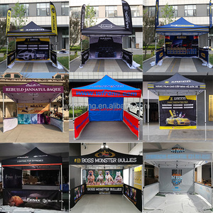 Toile de <span class=keywords><strong>table</strong></span> imprimée avec logo personnalisé Bannière en plumes Tente de gazebo d'auvent extérieure pliable avec mur pour salon professionnel - Product Image 3