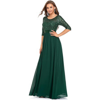 Robe longue Maya Deluxe pour femme, à bretelles spaghetti, coupe trapèze, col en V, taille empire, pour mariage, demoiselle d'honneur, bal de promo, soirée, effet illusion diamant, noire