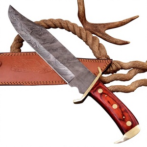 Couteaux Bowie en acier faits à la main avec manche en bois et étui en cuir fin, prix de gros - Product Image 4
