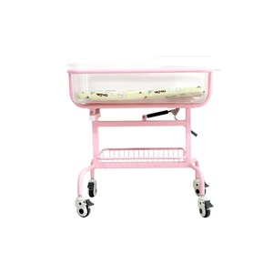 Chariot médical à ressort à gaz pour nourrissons 0-12 mois °   Berceau inclinable pour bébé en ABS avec roulettes à frein silencieux et panier de rangement - Product Image 6