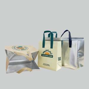 Custom Aluminum Foil Food Delivery Takeout Coffee Boba Bubble Tea Drink Insulated <b>Bag</b> Non Woven Disposable Thermal <b>Cooler</b> <b>Bag</b> - Product Image 3