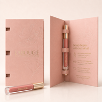 Empaque de Cartulina Plegable y Troquelado Personalizado para Muestras de Belleza, Soporte de Papel para Brillo Labial, Rímel, Suero, Perfume, Muestras Cosméticas