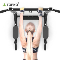 Barre de traction portable TOPKO en acier/métal pour entraînement de force, équipement de fitness d'intérieur, support mural pour tractions et dips à domicile