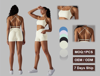 Ensemble soutien-gorge de sport et haut de fitness pour femme, style européen et américain, effet seconde peau, respirant, taille élastique très extensible