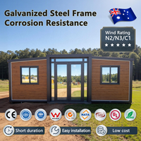 Maison conteneur pliable préfabriquée certifiée selon la norme australienne, maison mobile compacte 2, 3 ou 4 chambres