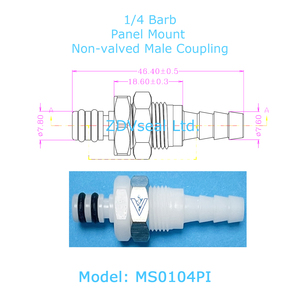 Zdvseal không valved nhanh chóng kết nối khớp nối <span class=keywords><strong>1</strong></span>/<span class=keywords><strong>4</strong></span> inch <span class=keywords><strong>barb</strong></span> Threaded Bảng điều chỉnh gắn kết cho hệ thống phun sử dụng - Product Image 2