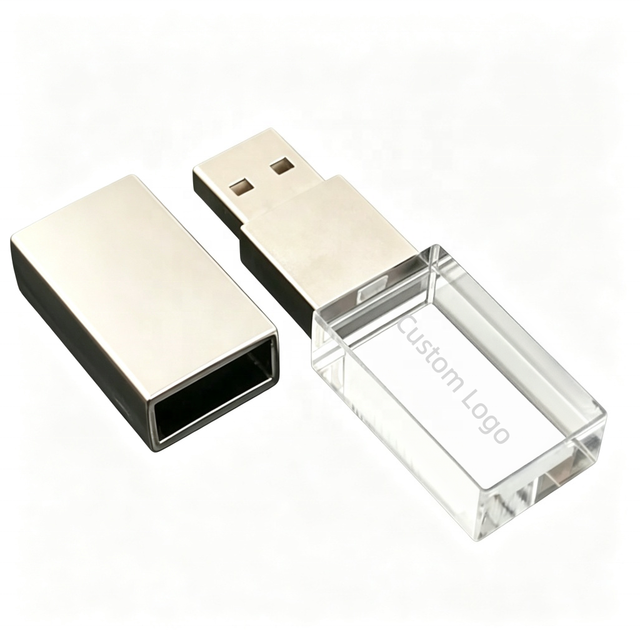 Wholesale Custom 3D Laser Logo Metal Crystal USB Flash Drive 4GB 8GB 16GB 32GB 64GB 128GB USB 3.0 Memory Stick Promotional Gift