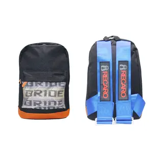 JDM Racing Canvas BRIDE Material RECARO Fabric Harness Rucksack Fashion Mens Custom School Bags Travelling Backpack