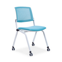 Chaise d'école empilable à 4 pieds avec structure métallique