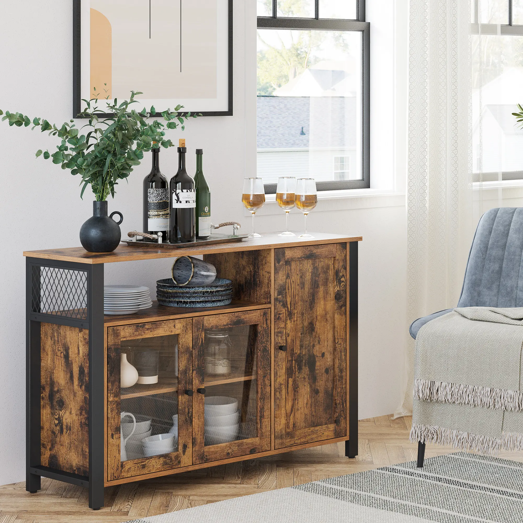 VASAGLE sideboard living room kitchen industrial sideboards buffet cabinets