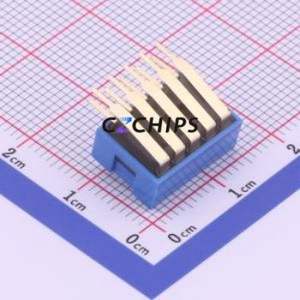 DA-05BLP DIP Switch Through hole Component (THT) Switch Flat Toggle, Raised Type Single Pole Single Throw 5 PC Pin - Product Image 2