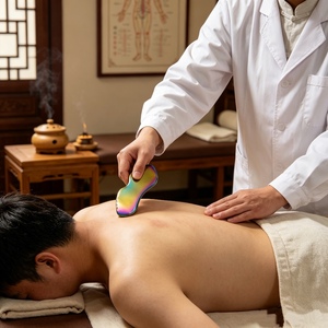Grattoir Gua Sha professionnel en acier inoxydable pour <span class=keywords><strong>massage</strong></span> facial et corporel, outils de salon de beauté avec logo personnalisé - Product Image 5