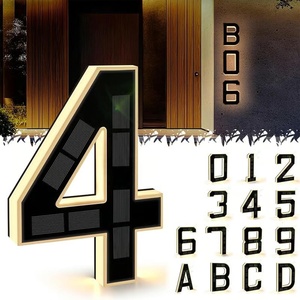 ALECTER <b>LED</b> Solar Powered IP65 Waterproof Black Modern Design Outdoor House <b>Numbers</b> Light with 10-12 Hours Battery Life - Product Image 5