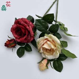 Silk Rose Artificial Flowers Handmade Natural Style <b>Wedding</b> Decoration <b>Props</b> - Product Image 2
