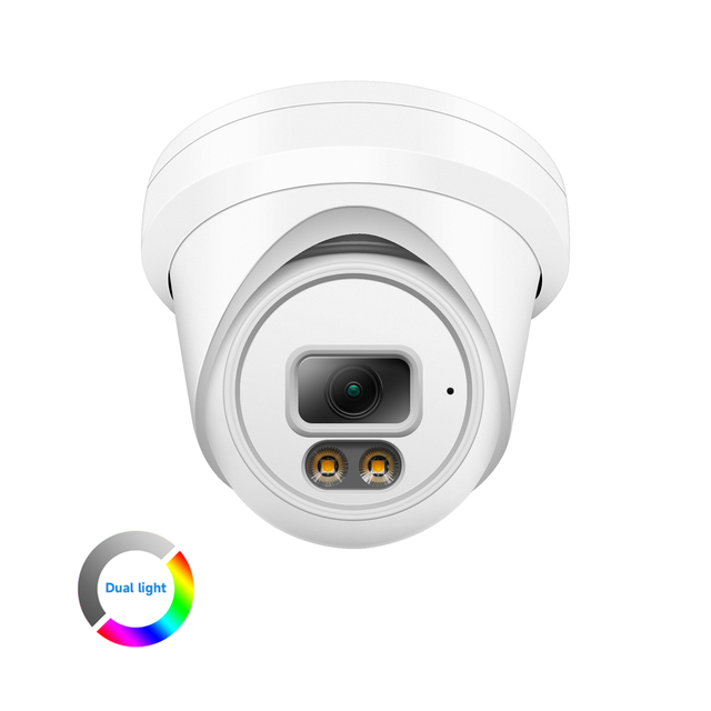 1/2.7" CMOS Sensor 8MP Smart Dual Light Network Security Camera VCA Motion Detection POE IP Turret Camera With Cloud Function