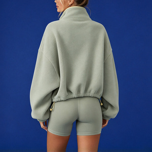 Hochwertiger Micro-Fleece Oversized Hoodie Retro Hip-Hop <span class=keywords><strong>Damen</strong></span> Streetwear Bestickter <span class=keywords><strong>Pullover</strong></span> Box Fit Polyester Maßgeschneiderter Sweatshirt - Product Image 3