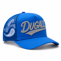 Casquette Trucker en Coton 5 Panneaux de Haute Qualité avec Logo Personnalisé et Maille Diamantée pour Femme – Vente en Gros, Réglable, Tendance Y2K HipHop