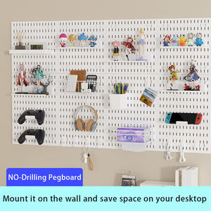 Kit Organizzatore con Pannello Forato Senza Foratura: Ganci e Mensole da Parete per Casa/Cucina/Bagno, Soluzione Salvaspazio - Product Image 5