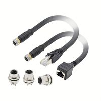 OEM 10Gbps Cable moldeado circular CAT6A Industrial 8 Pin X Codificado Cable impermeable Montaje en panel PCB M12 X Conector de código