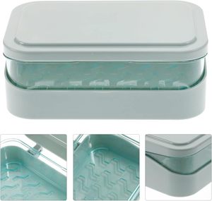 Creative Luxury Household Travel Soap Storage Box Double-Layer Plastic Soap <b>Rack</b> with Light Opening Wall <b>Shelves</b> Bathroom Toilet - Product Image 5