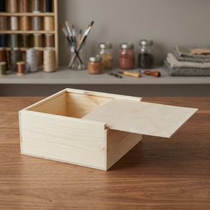 Top Selling BS International Handcrafted Square Rectangle Plywood Bio-degradable Custom Size Utility <b>Box</b> Photo Frame Candle - Product Image 1