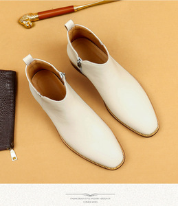 รองเท้าทรงทางการ Goodyear Trendy สำหรับผู้ชาย หนังจระเข้แท้ สีขาว รองเท้าแต่งงาน หนังจระเข้สุดหรู รองเท้าเดรสผู้ชาย - Product Image 3
