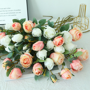 Fleurs artificielles en tissu de soie simulée, rose de montagne enneigée, rose, blanc, rose, décoration de la maison, accessoires de photographie de mariage - Product Image 4