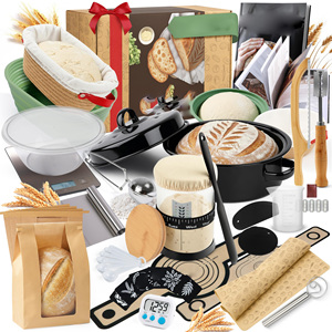 Sauerteig-Starter-Set mit Topf, Brotschneider, Backzubehör, Waage, Einfaches Design, Umweltfreundlich, Wiederverwendbar, Oval, Hochwertig, Langlebig - Product Image 1