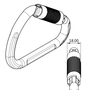 Mousqueton en aluminium personnalisé, grande noix 22kn, en forme d'éventail HMS, serrure tournante - Product Image 4