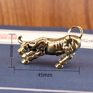 Figura de Toro Pequeño de Latón Puro, Miniatura de Buey para Decoración del Hogar, Mascota de Té, Adorno de Mesa, Regalo - Product Image 5