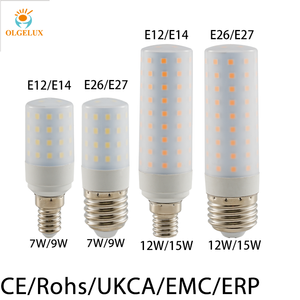 Bombilla LED <span class=keywords><strong>E14</strong></span>/E27 AC110V-240V 7W 9W 12W 15W, Bombillas LED Tipo Maíz 110LM/<span class=keywords><strong>W</strong></span> con Base <span class=keywords><strong>E14</strong></span> E27 para Lámpara de Araña - Product Image 1