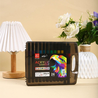 Petite Boîte Noire Marqueurs Acrylique Crayons Aquarelle Souple Papier Opaque Crayons de Couleur Empilables Art Spécial Papeterie Vente en Gros