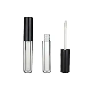 Giá Rẻ Phổ Biến Mỹ Phẩm Bao Bì 3Ml Lip Gloss Container Vòng Lỏng Son Môi Ống Trong Kho Đen Rõ Ràng Chai Với Applicator