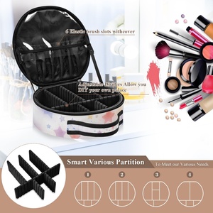 Nouvelle trousse de rangement cosmétique portable de forme ronde, sacs à maquillage imperméables, logo personnalisé, prix bas en vente - Product Image 3