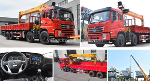 Châssis de grue Dongfeng K5, 4 roues avant, 8 roues arrière, <span class=keywords><strong>camion</strong></span>-grue embarqué de 14 tonnes, grue à flèche droite de 20T, nouveau stock - Product Image 6
