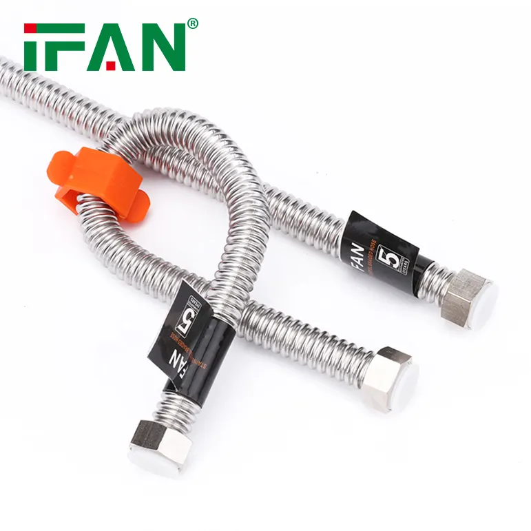 IFAN 304 Stainless Steel Braided Flexible Hose For Kitchen Faucet Hot And Cold Water 1/2 Inch Hose Double Lock For Basin Faucet