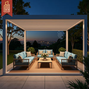 Cobertizo de jardín bioclimático con control remoto Pérgolas al aire libre Cocina Cobertizo de techo con persianas Patio Jardín Pérgola de aluminio - Product Image 3